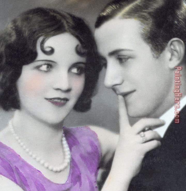 Italian School Postcard Depicting Two Lovers